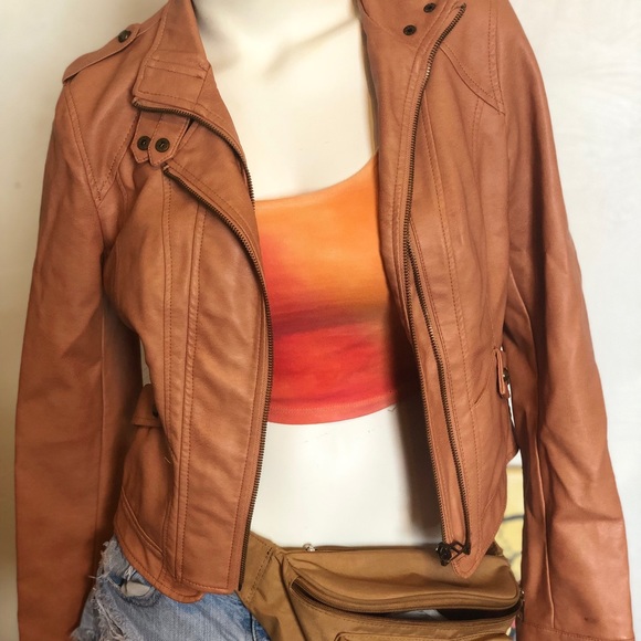 American Rag Jackets & Coats American Rag Faux Leather Peach Mid